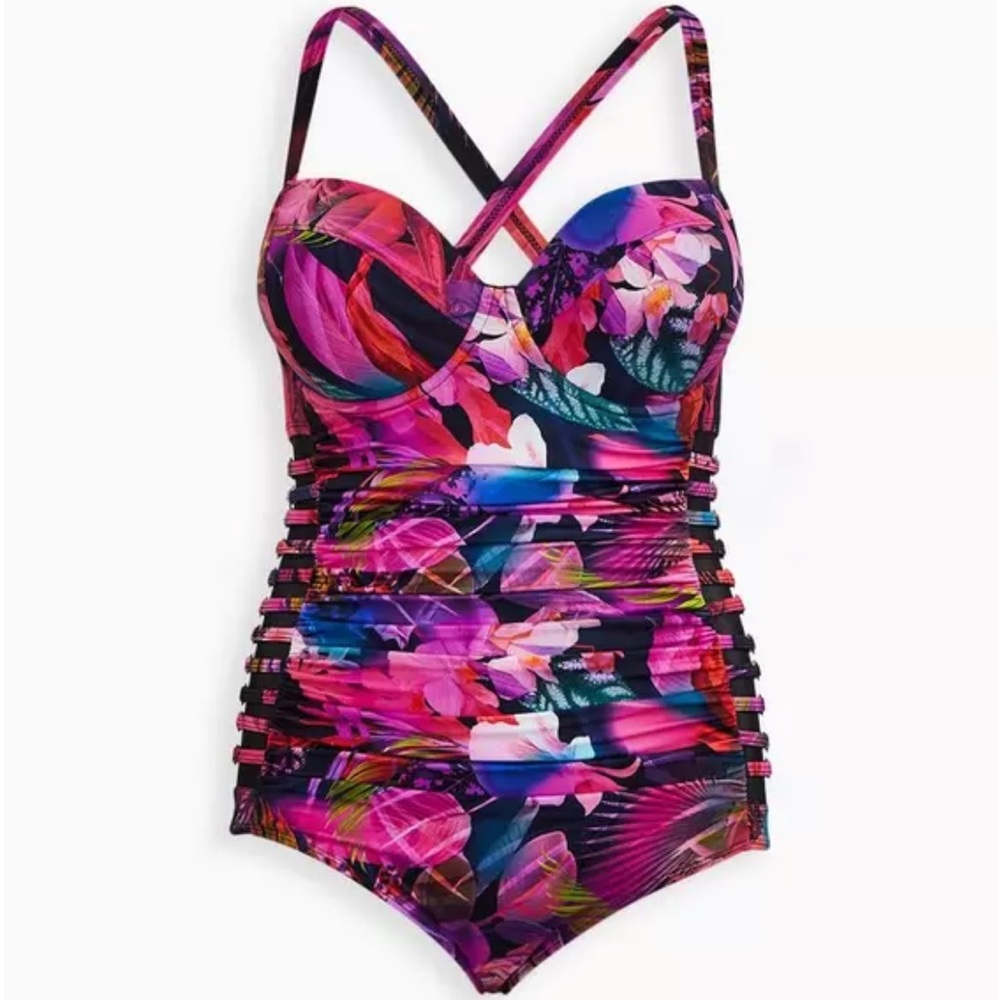 Torrid Lattice Floral Swimsuit